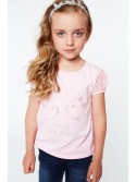 Light pink fish T-shirt for girls NDZ81360 - Online store - Boutique